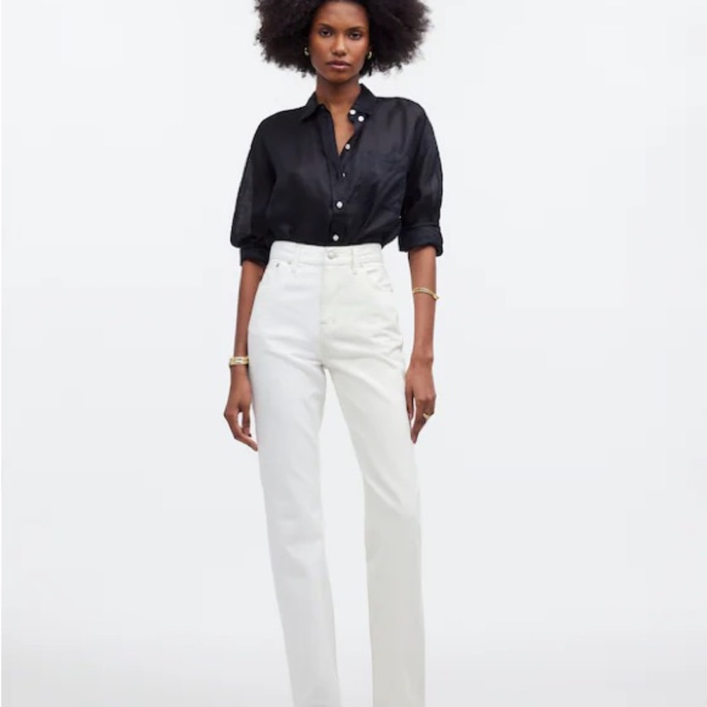 Madewell White 90s Straight Leg Jeans